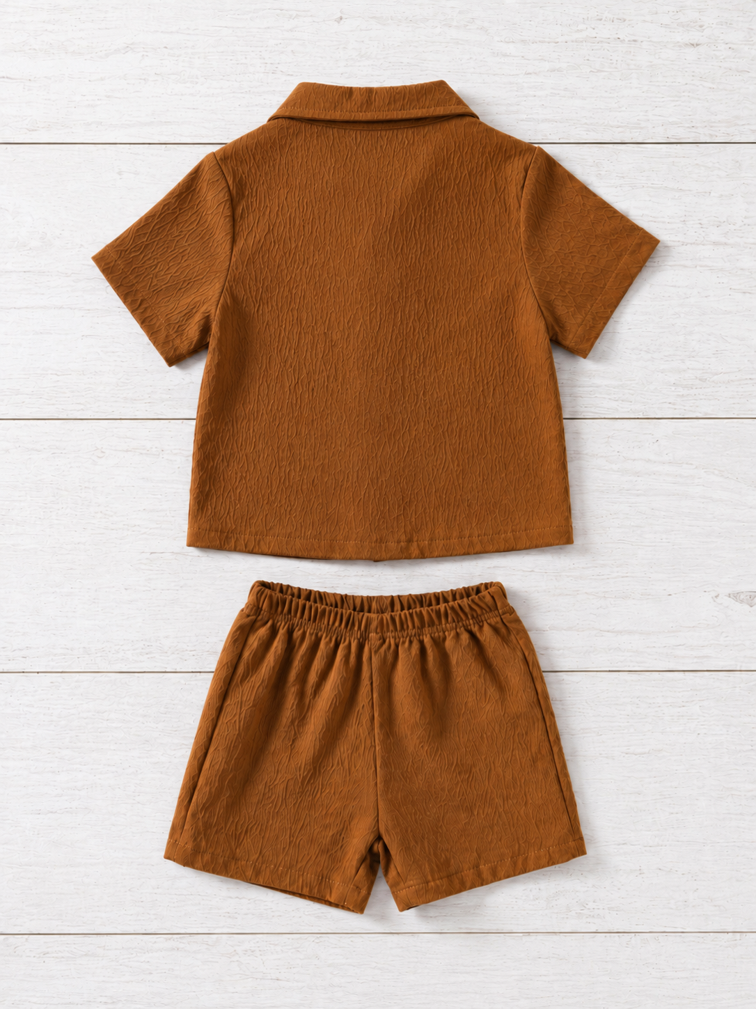 Ivory Trends Premium Black Textured Cotton Cord Set for Boys | Shirt & Shorts Co-ord Set | Summer Wear (3 –10 Years)