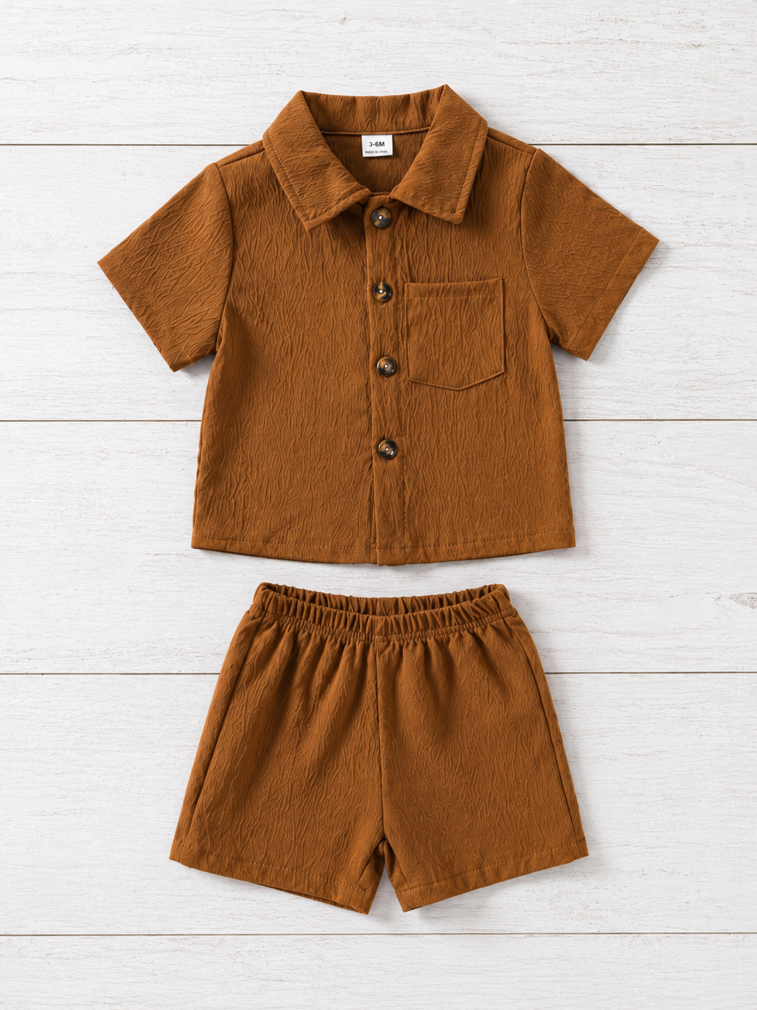 Ivory Trends Premium Black Textured Cotton Cord Set for Boys | Shirt & Shorts Co-ord Set | Summer Wear (3 –10 Years)