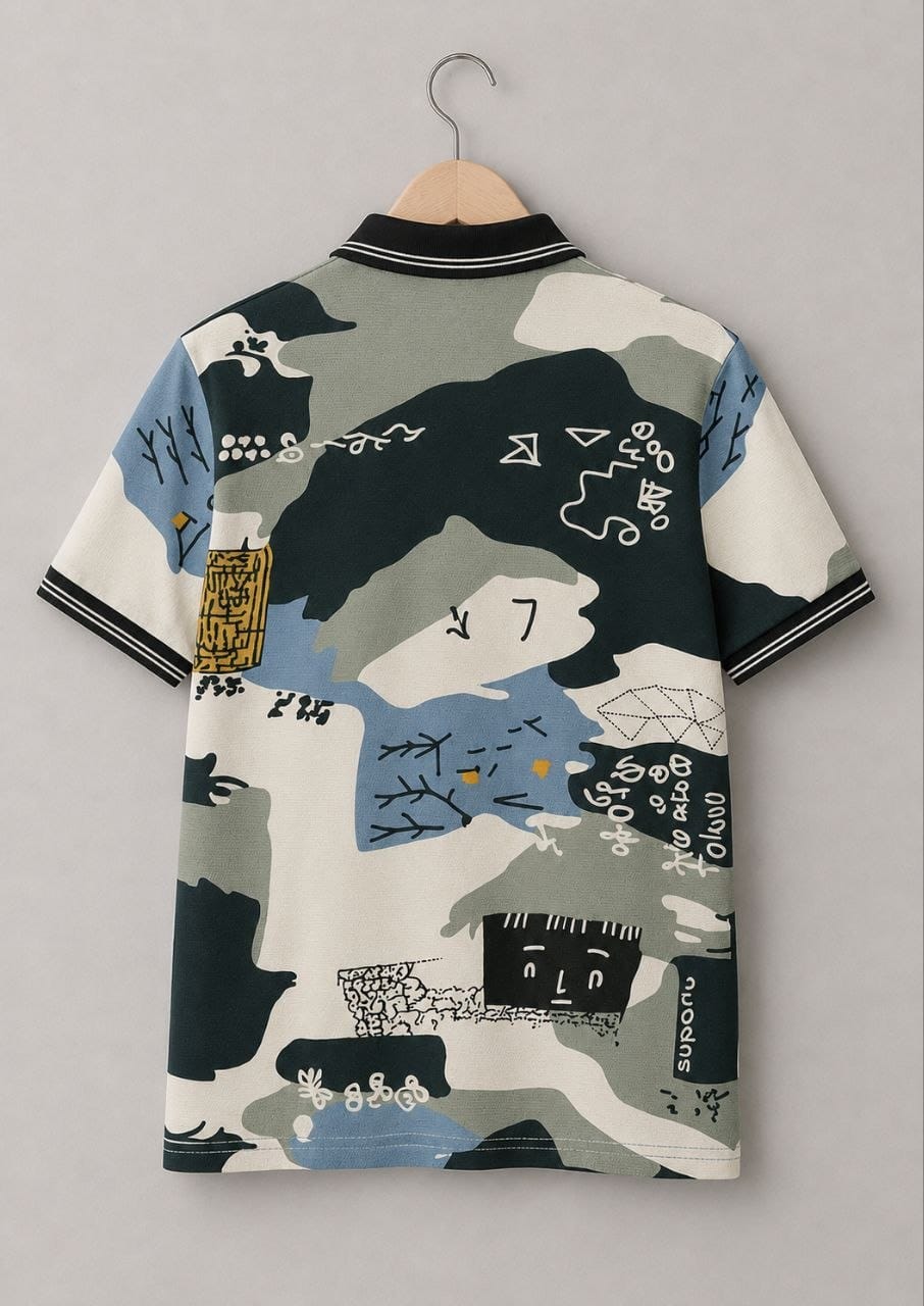 Boys Polo T-Shirt with Ribbed Collar,Boys Short Sleeve Polo Neck T-Shirt,Boys Casual Polo T-Shirt,Boys Regular Fit Polo T-Shirt,Boys Printed Polo T-Shirt