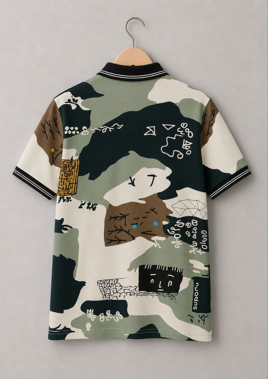 Boys Polo T-Shirt with Ribbed Collar,Boys Short Sleeve Polo Neck T-Shirt,Boys Casual Polo T-Shirt,Boys Regular Fit Polo T-Shirt,Boys Printed Polo T-Shirt