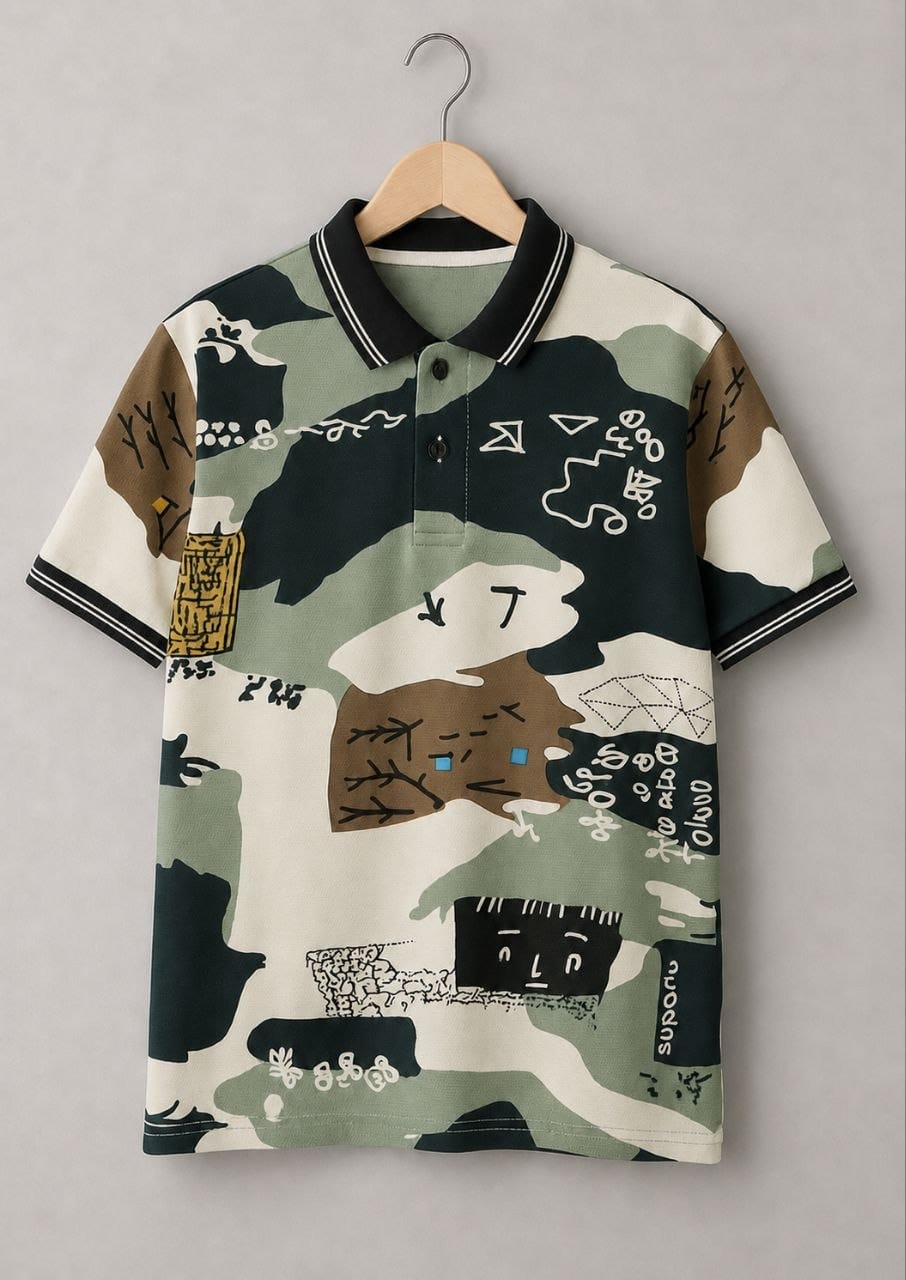 Boys Polo T-Shirt with Ribbed Collar,Boys Short Sleeve Polo Neck T-Shirt,Boys Casual Polo T-Shirt,Boys Regular Fit Polo T-Shirt,Boys Printed Polo T-Shirt