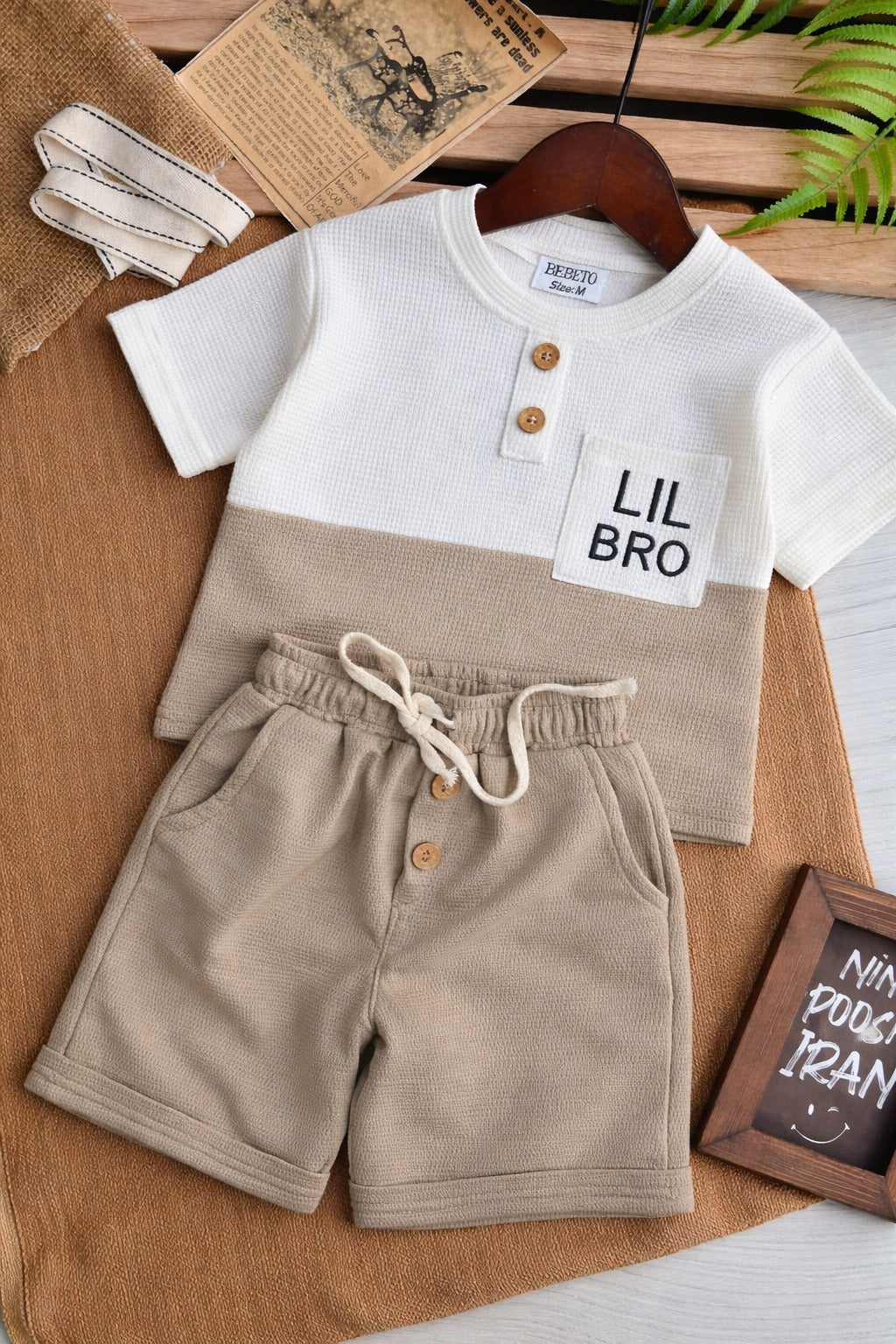 Kids Boys Waffle Cotton Co-Ord Set | Half Sleeve Color Block T-Shirt & Shorts Set | Summer Casual Outfit for Boys